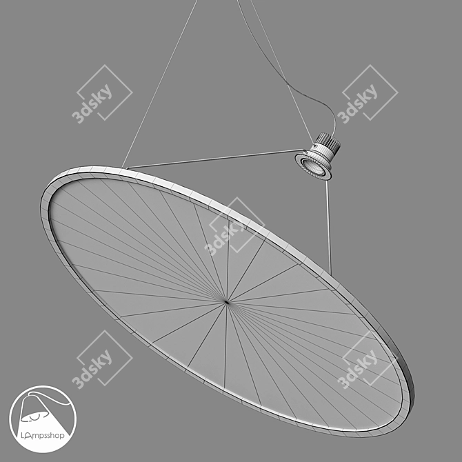 Celestial Glow Pendant Moon 3D model image 2