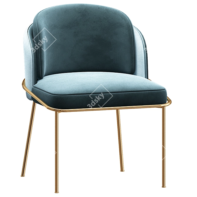 Cozy Aurora Padded Chair 3D model image 5