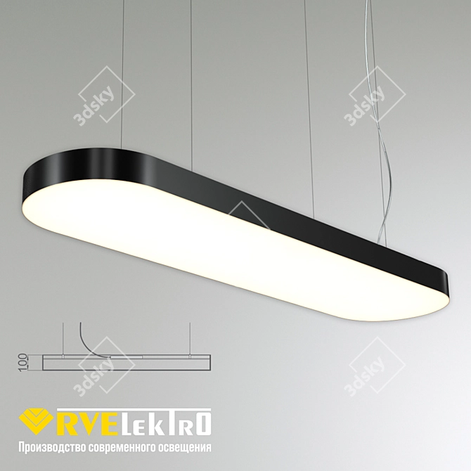 Modern LED Pendant Light for Business Centers and Public Spaces 3D model image 2