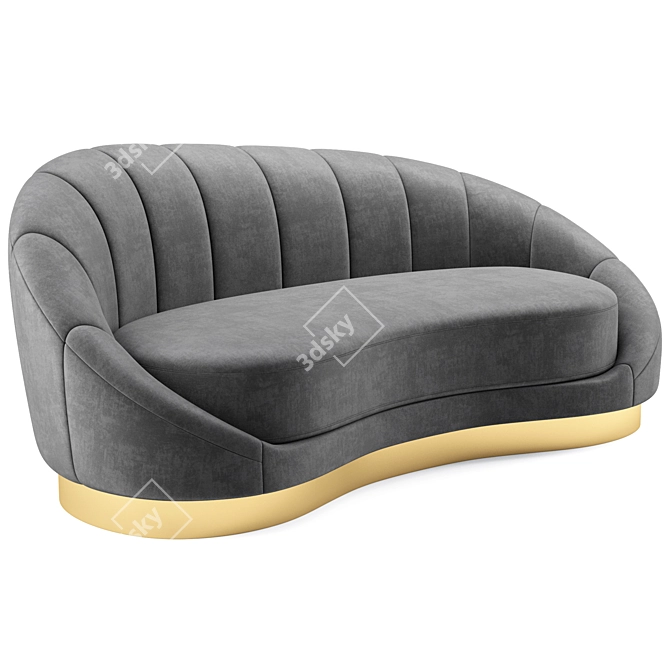 Luxurious Shelly Velvet Chaise - Meridian's Finest 3D model image 1