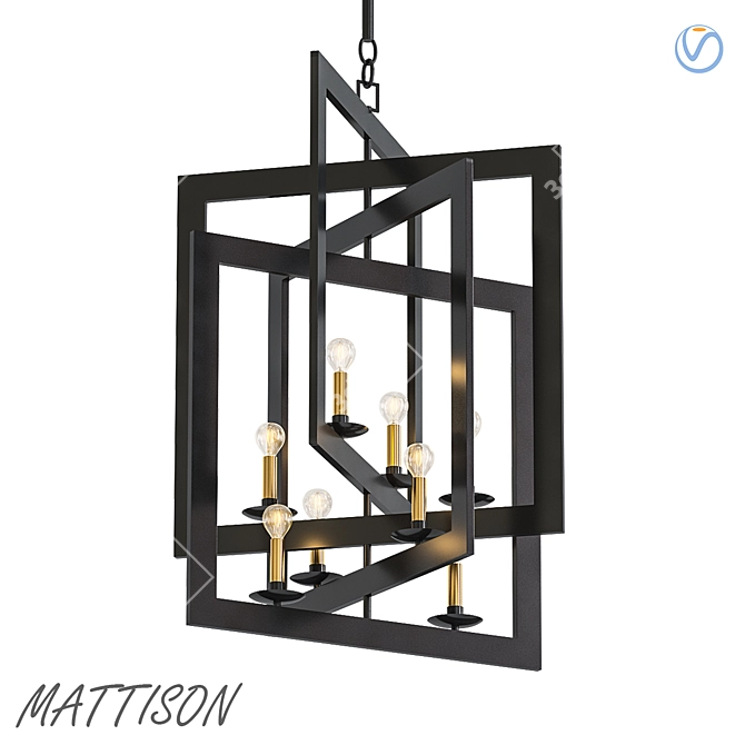 Elegant Mattison Chandelier 3D model image 1