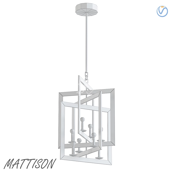 Elegant Mattison Chandelier 3D model image 2