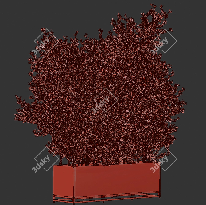 Metal Box Outdoor Tree Plant 3D model image 5