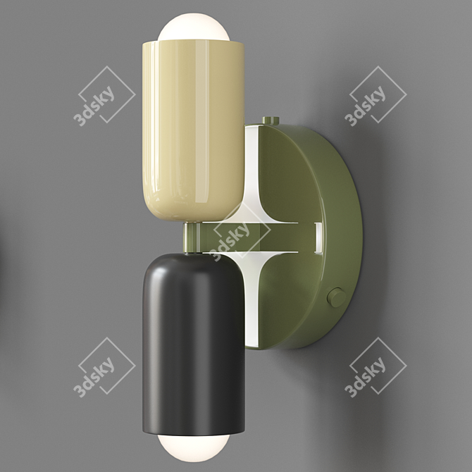 Elegant Dual Lighting Fixture 3D model image 2