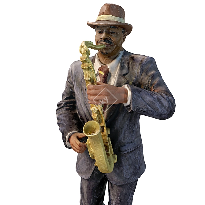 Elegant Saxophonist Figurine: Detailed 3D Model 3D model image 5