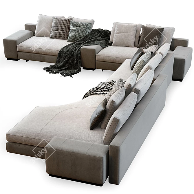 Modern Minotti Daniels Sofa: Exceptional Design for Your Space 3D model image 4