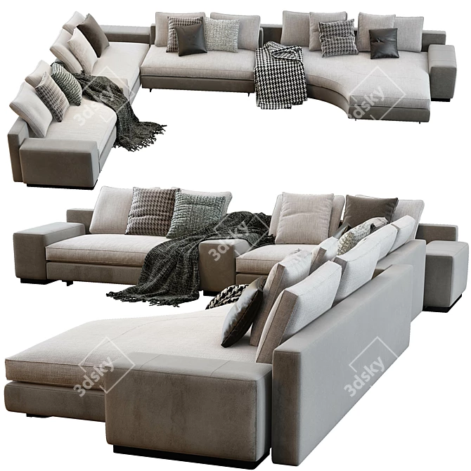 Modern Minotti Daniels Sofa: Exceptional Design for Your Space 3D model image 6