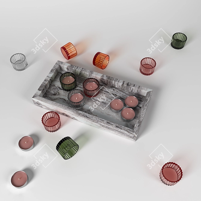 H&M HOME Marble Set: Elegant Decor Delight 3D model image 2