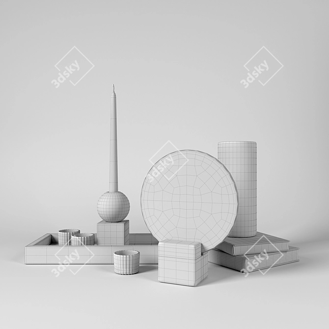 H&M HOME Marble Set: Elegant Decor Delight 3D model image 3