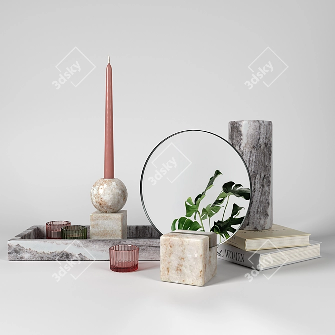 H&M HOME Marble Set: Elegant Decor Delight 3D model image 5