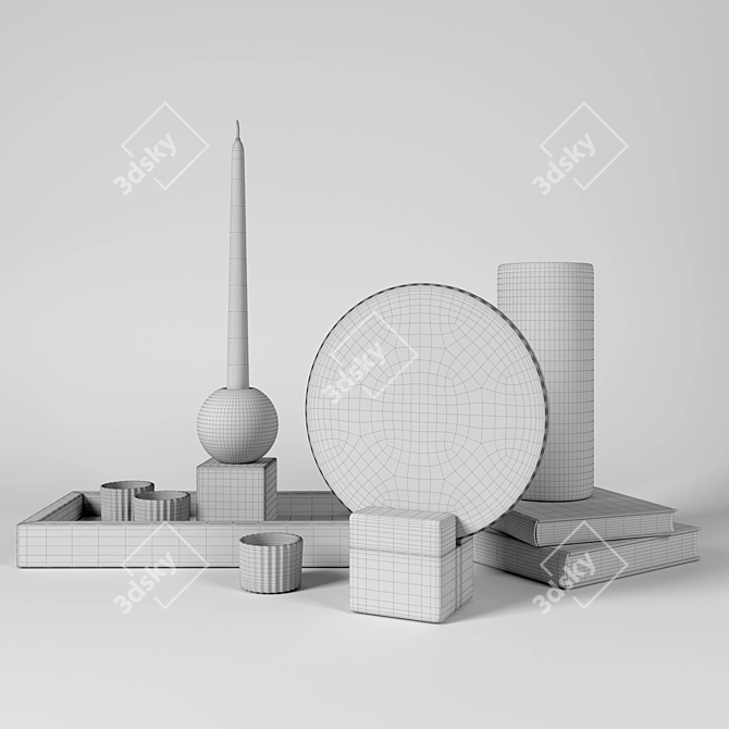 H&M HOME Marble Set: Elegant Decor Delight 3D model image 9