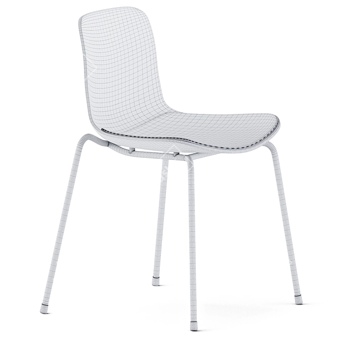 Elegant Langue Stack Dining Chair 3D model image 4