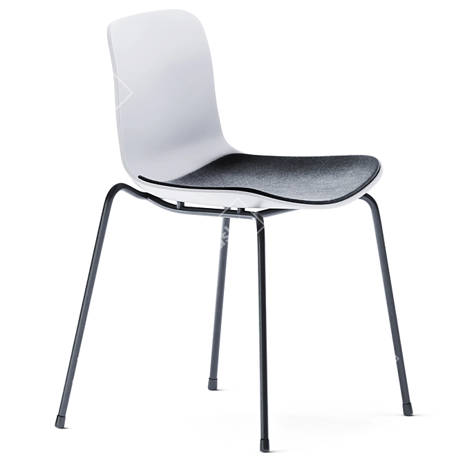Elegant Langue Stack Dining Chair 3D model image 5