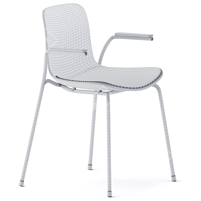 Elegant Langue Stack Chair 3D model image 4