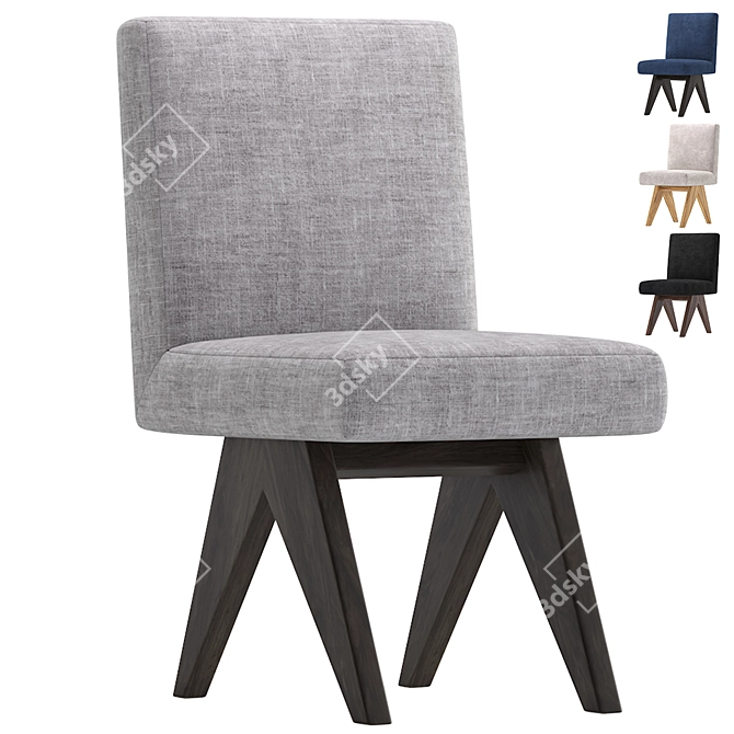 Sleek Modern Dining Chair 3D model image 1