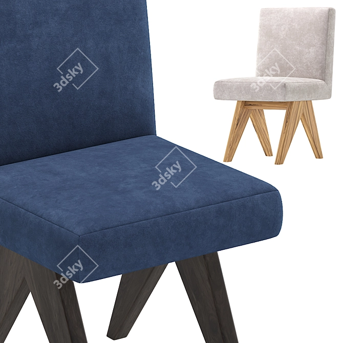 Sleek Modern Dining Chair 3D model image 2