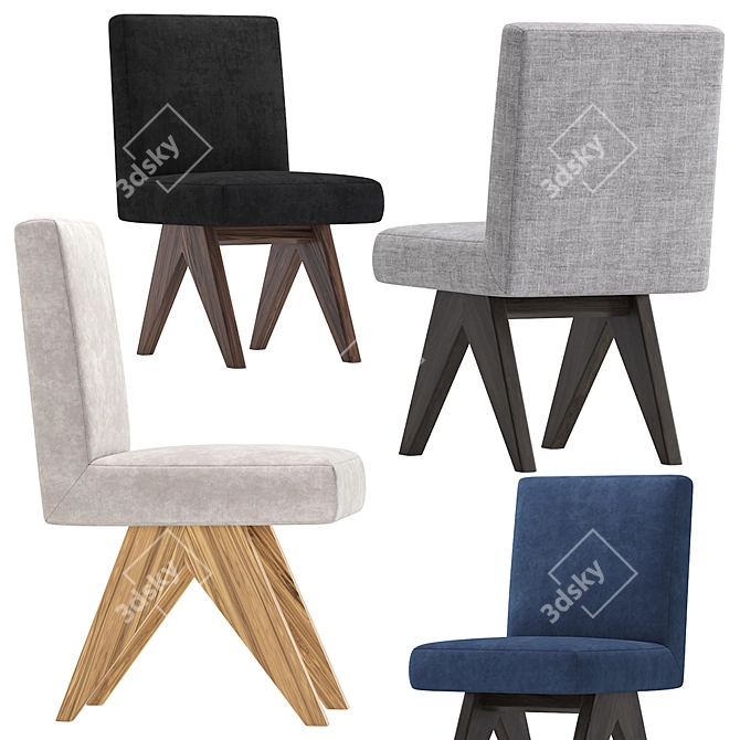 Sleek Modern Dining Chair 3D model image 3