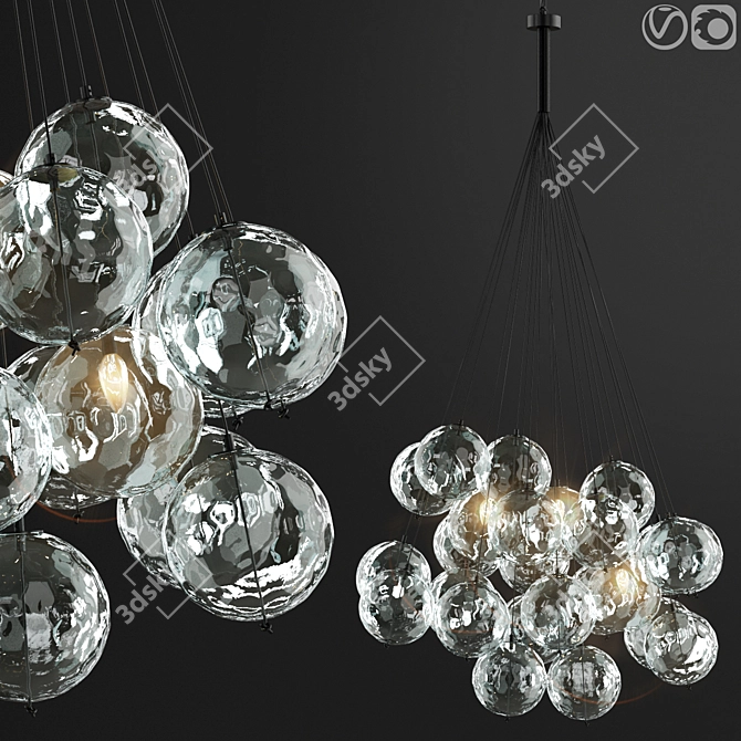 Elegant Berlin Glass Chandelier 3D model image 1