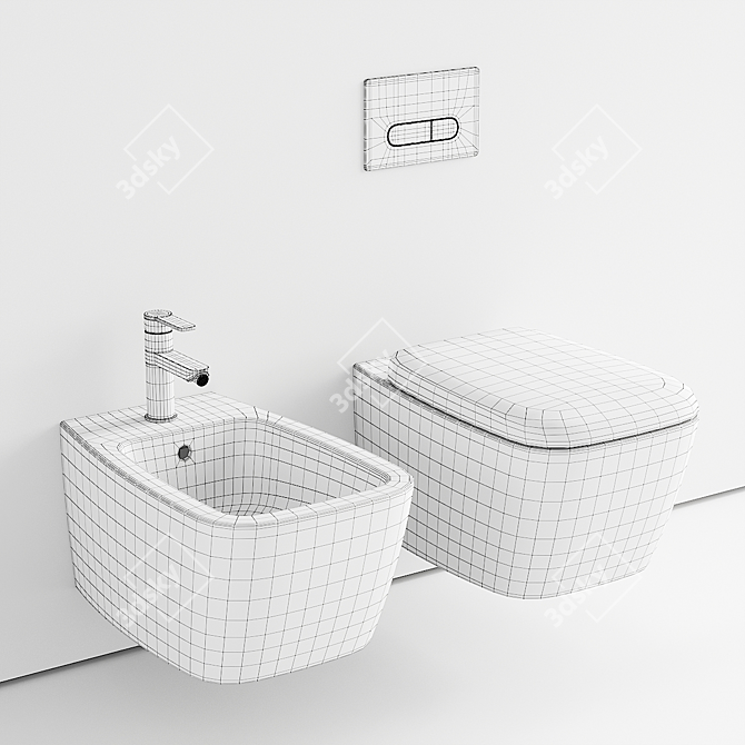 Ideal Standard Ventuno Wall-Hang WC Set 3D model image 5