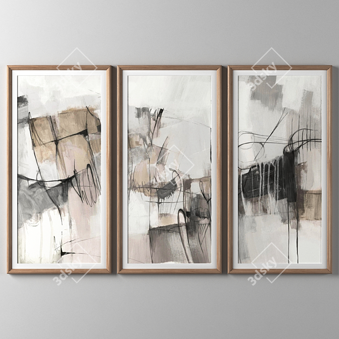 Elegant Collection of 3 Frames 3D model image 1