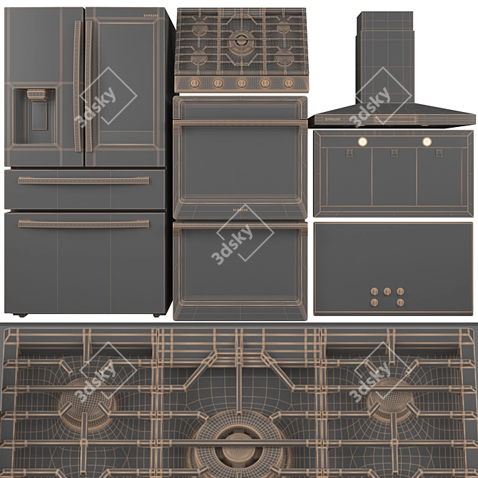 Samsung Appliance Package: Cook, Chill, and Extract! 3D model image 2