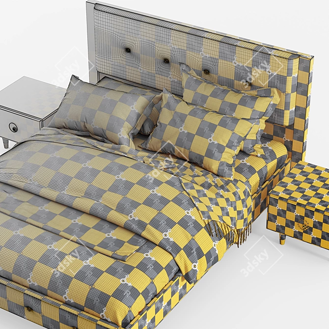 Rosa Bed  Queen Size  V-Ray & Corona  3Ds Max & OBJ Compatibility 3D model image 5