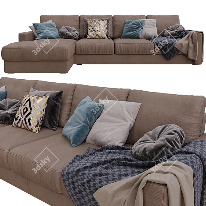 Title: Cozy Corner Sofa: Just Perfect 3D model image 1