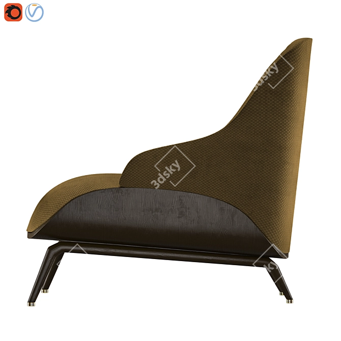 Brigid Contemporary Armchair - Relaxation in Style 3D model image 3