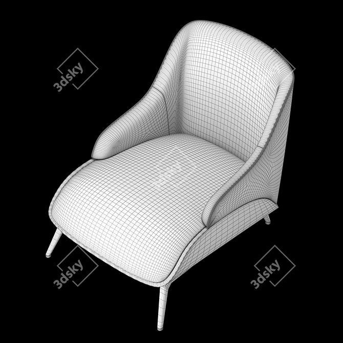 Brigid Contemporary Armchair - Relaxation in Style 3D model image 4