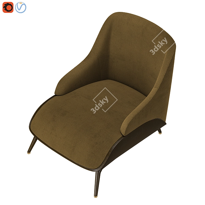 Brigid Contemporary Armchair - Relaxation in Style 3D model image 5