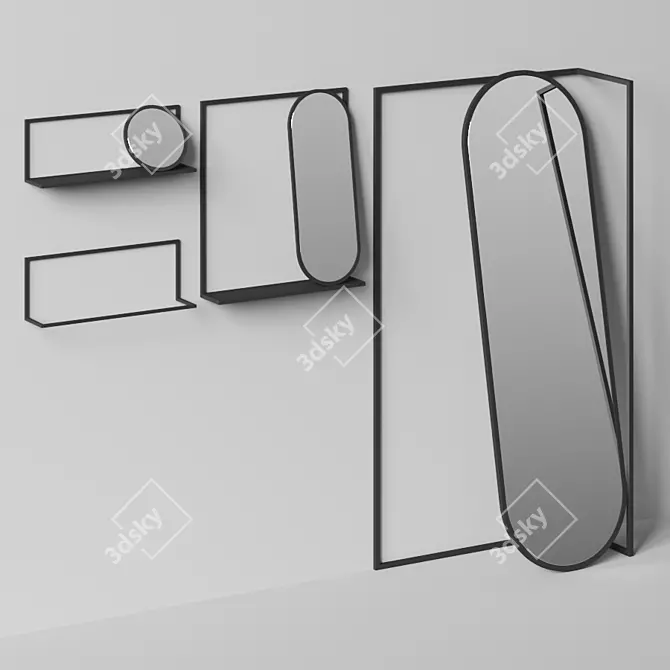 Ultimate Versatile Wall Mirror 3D model image 2