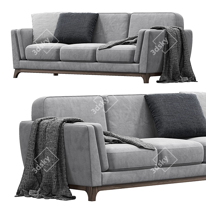 Ceni Volcanic Gray Sofa: Modern Comfort for Your Home 3D model image 1