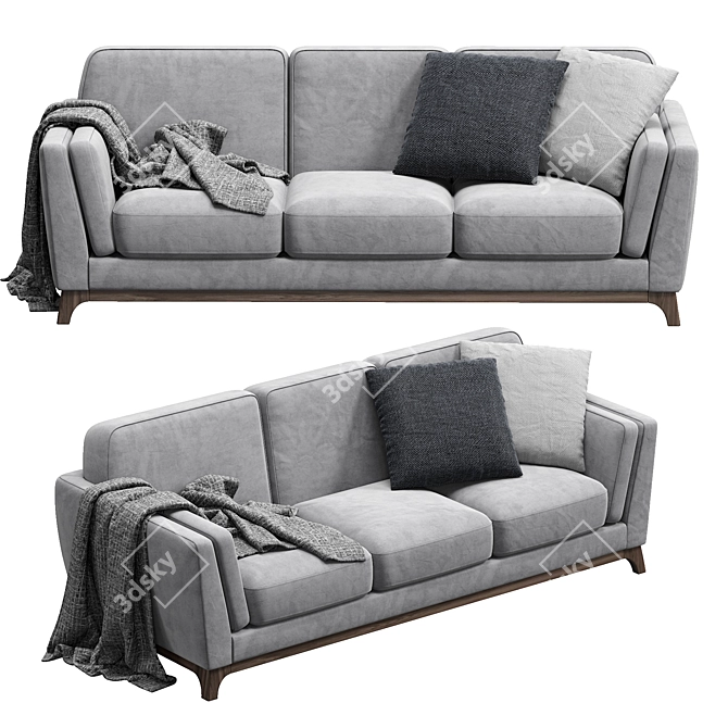 Ceni Volcanic Gray Sofa: Modern Comfort for Your Home 3D model image 2