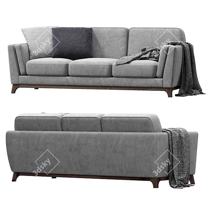 Ceni Volcanic Gray Sofa: Modern Comfort for Your Home 3D model image 3