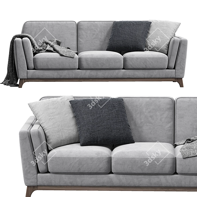 Ceni Volcanic Gray Sofa: Modern Comfort for Your Home 3D model image 4