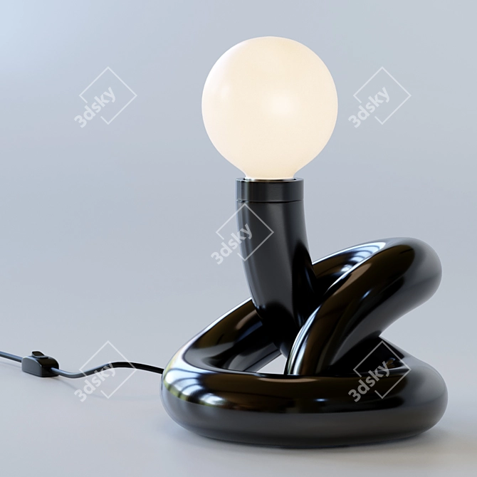 Sleek Metal Knot Table Lamp 3D model image 2