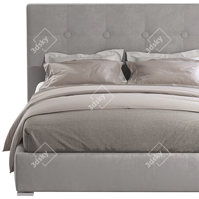 Elegant High-Fashion Bed 3D model image 4