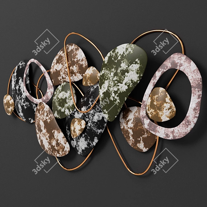 Elegant Decor Panel: 1345mm x 653mm 3D model image 2