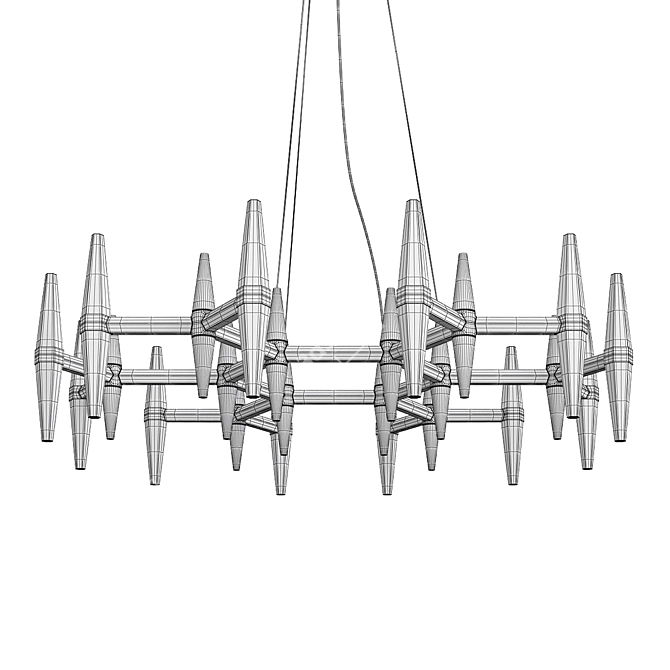 Elegant Prism Chandelier 3D model image 3