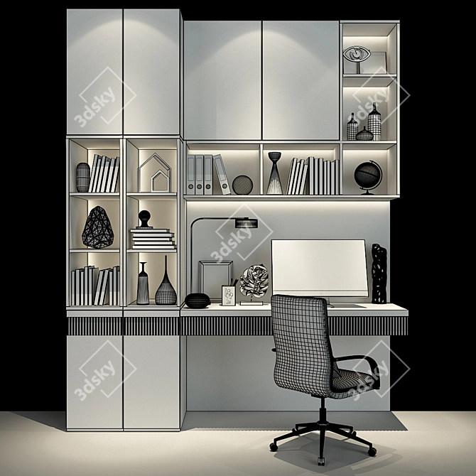Elegant Cabinet Furniture Set 3D model image 2