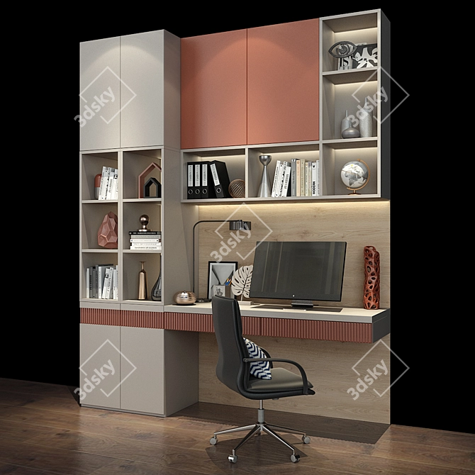 Elegant Cabinet Furniture Set 3D model image 3