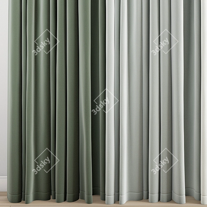 Elegant Polygonal Curtain Set 3D model image 2