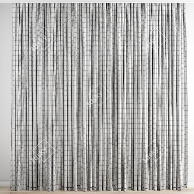 Elegant Polygonal Curtain Set 3D model image 5