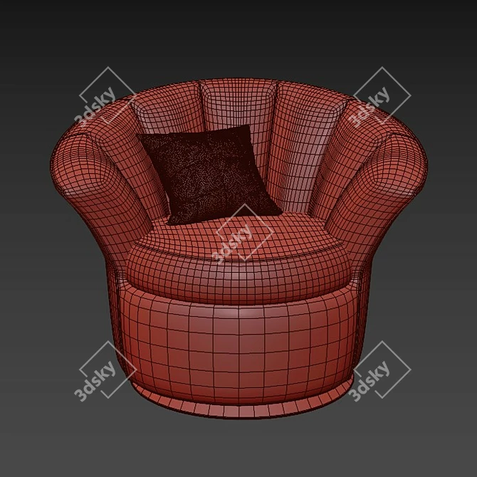 Elegant Reading Chair 3D model image 3