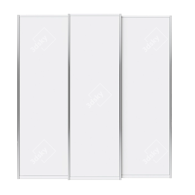 Elegant Sandblasted Sliding Doors 3D model image 2