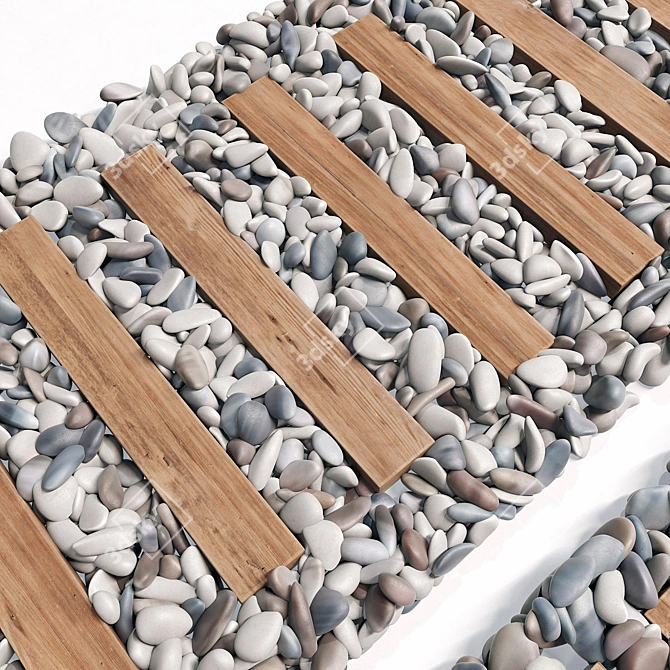 Title: Smooth Pebble Collection Board Road 3D model image 3