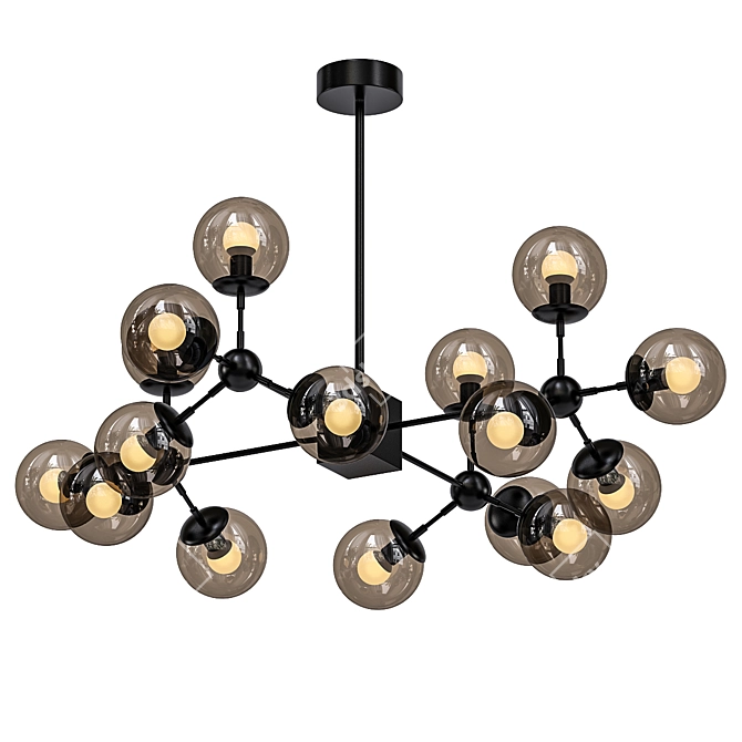 Modern Black Loft Chandelier 3D model image 1