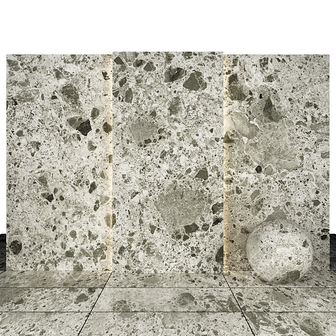 Elegant Gray Stone Texture Set 3D model image 2