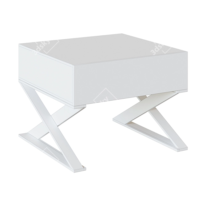 Modern Steel Bedside Table LE373 3D model image 2