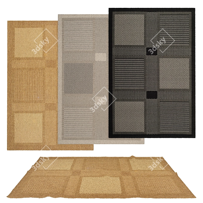 Versatile Rug Set with 6 Unique Designs 3D model image 1